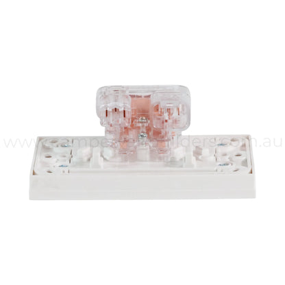 plug and play white dual gpo ideal for caravan internal 240v power points