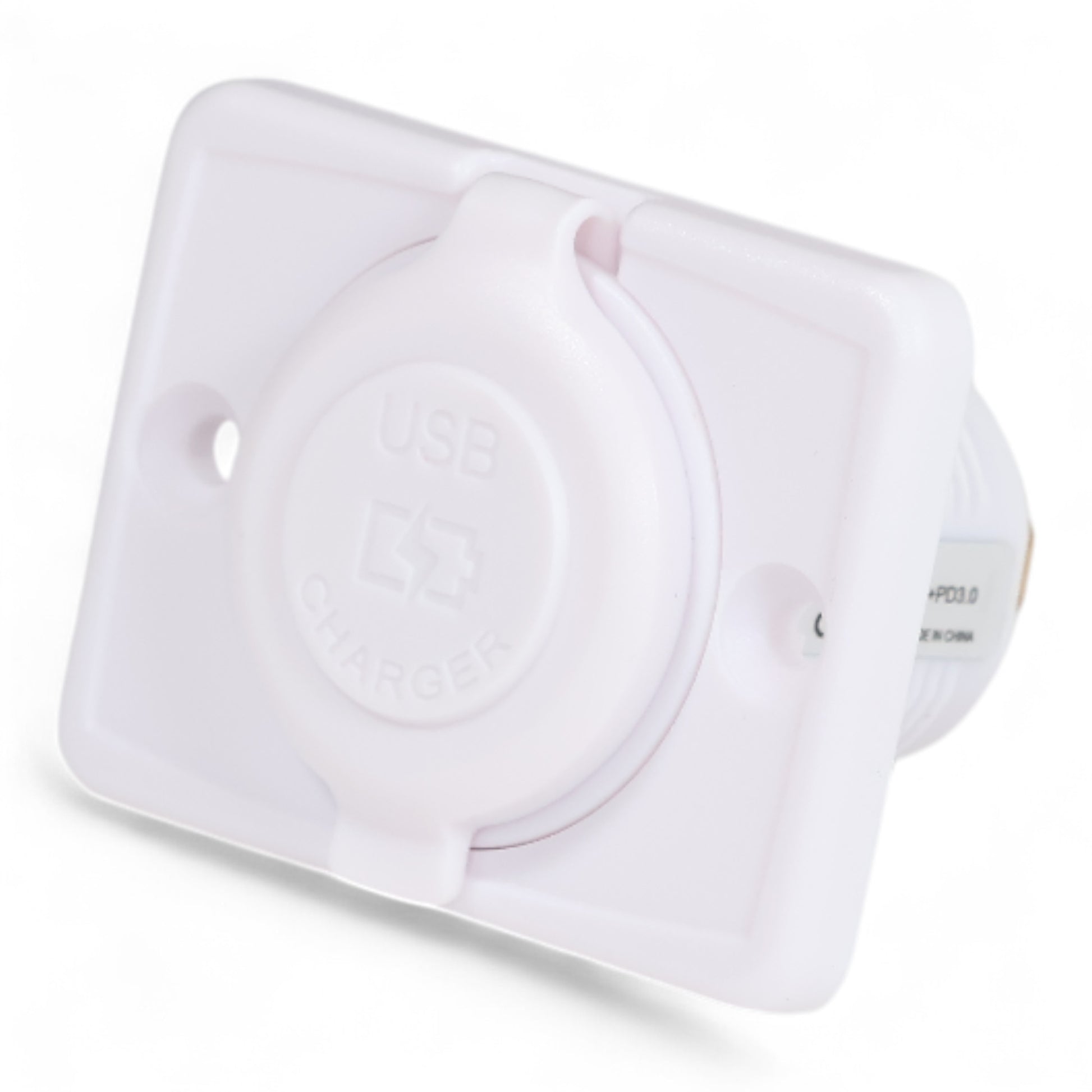 caravan white usb charger socket flush mount