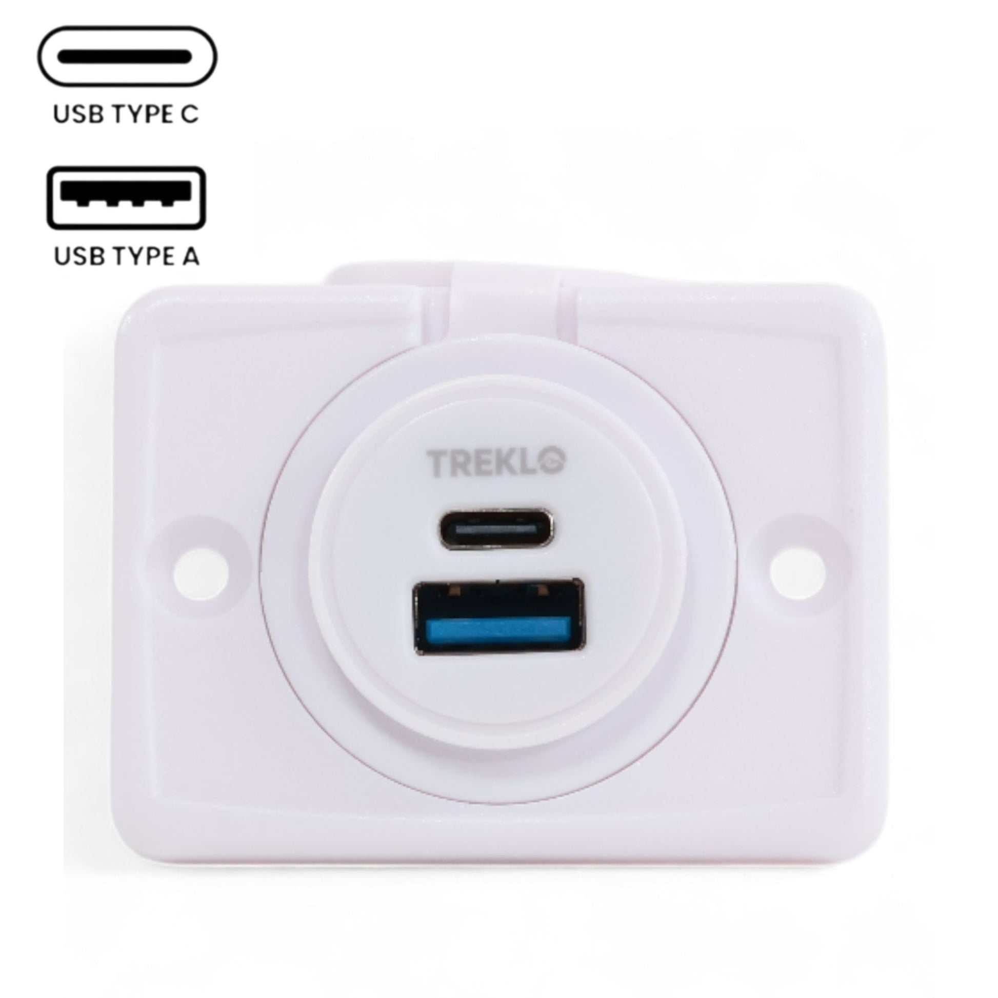 dual usb a and usb c charging socket for campervans