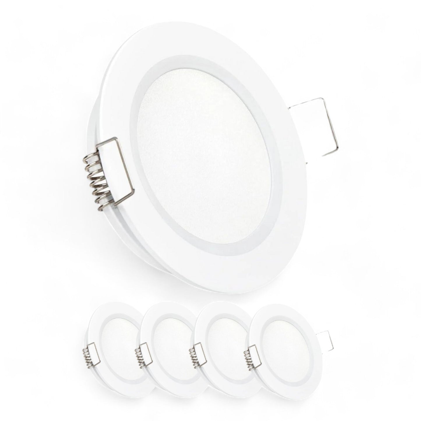 white 12v cool white downlights shown as a set of four
