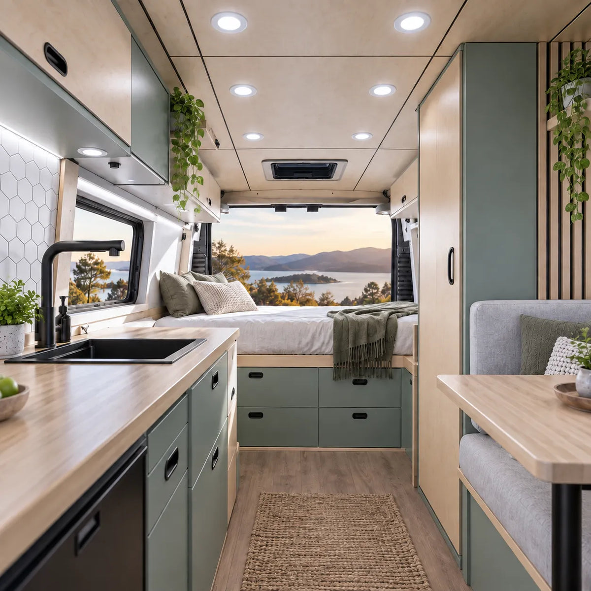 White 12v Treklo motorhome LED lights for kitchens, lounges, bedrooms, and storage areas