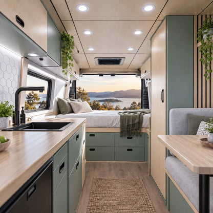 White 12v Treklo motorhome LED lights for kitchens, lounges, bedrooms, and storage areas