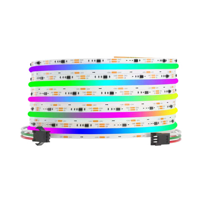 white dotless RGB LED strip 12v WS2812W coiled on bench
