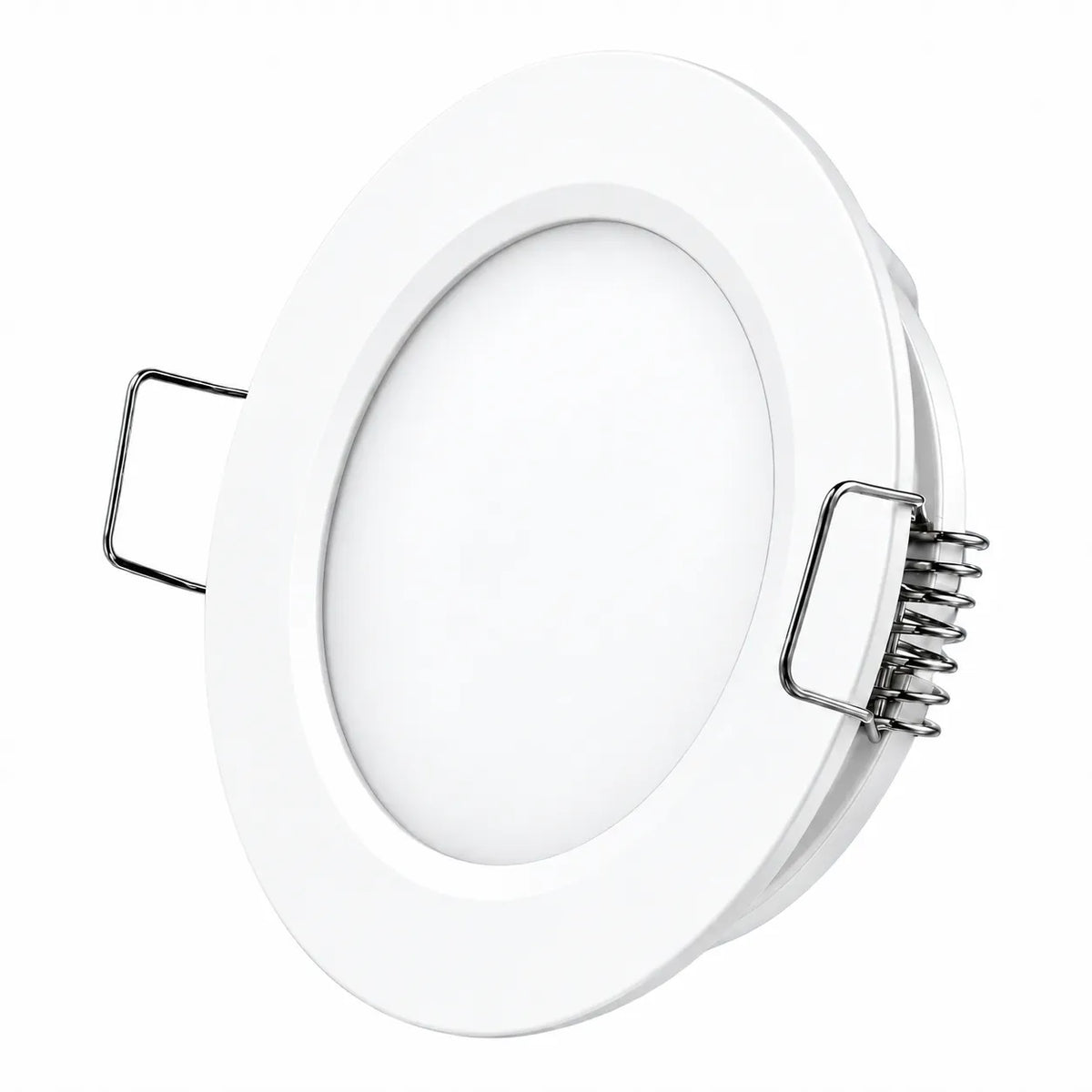 Four pack of white LED downlights for caravan interior lighting