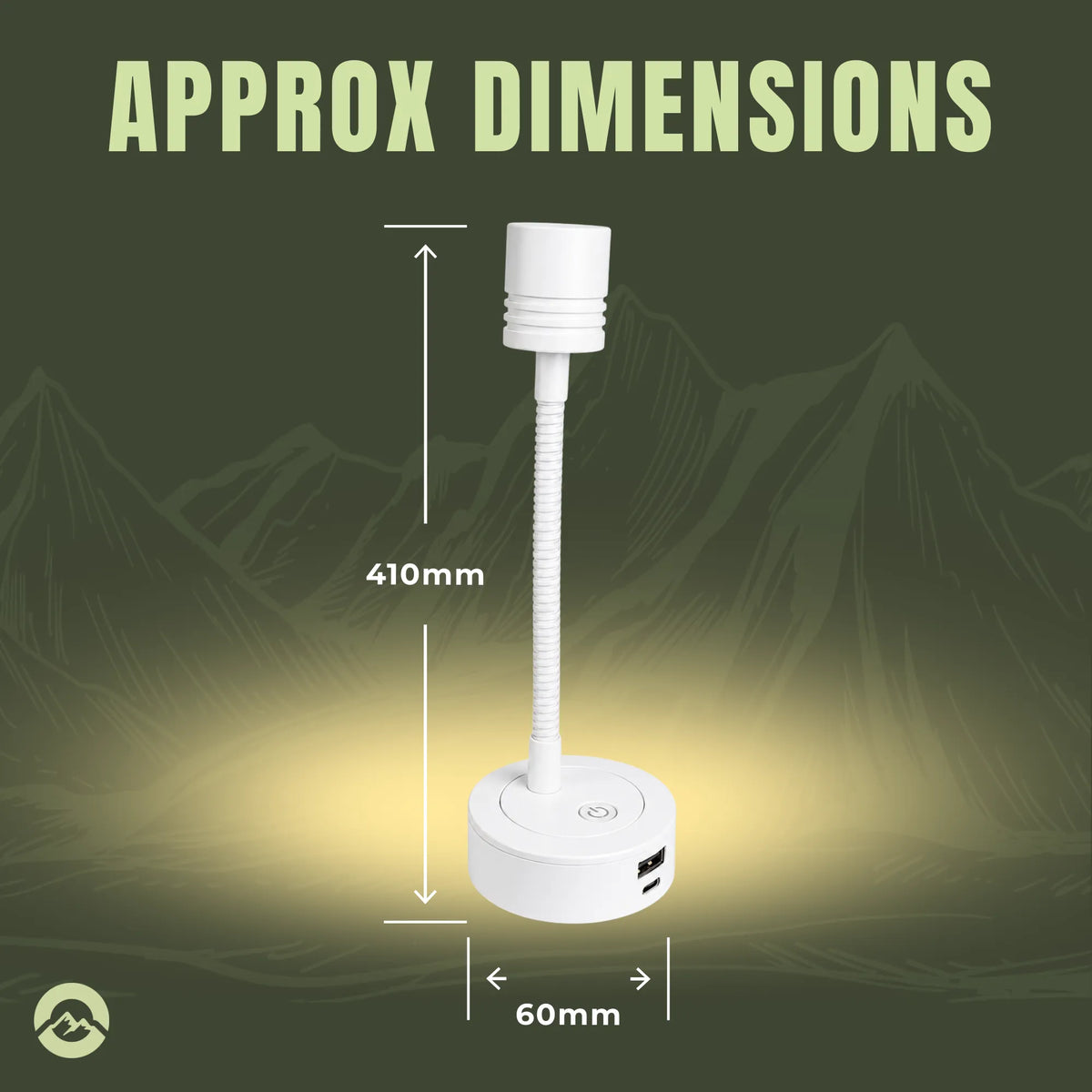 Dimmable 12v white reading lights with integrated USB charging for campervans