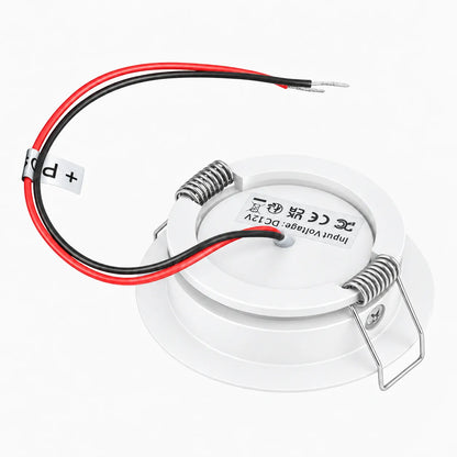 White Treklo 12v directional recessed spotlights for bright touring vehicle lighting