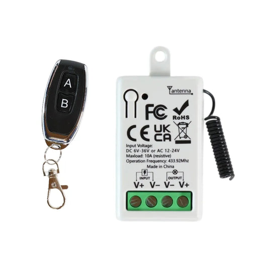 Wireless relay remote control switch DC 6–36v for caravan, rv, and campervan electrical systems