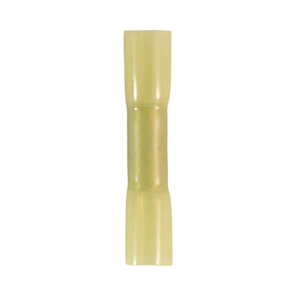 Yellow heat shrink butt splice connector (100 pack) for caravan, rv, and campervan waterproof 12v wiring joins