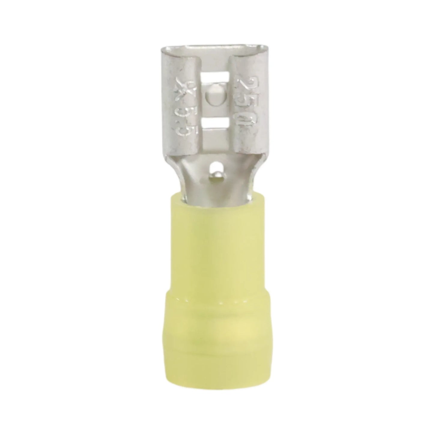 Yellow nylon female quick disconnect (100 pack) for caravan, rv, and campervan 12v wiring connections