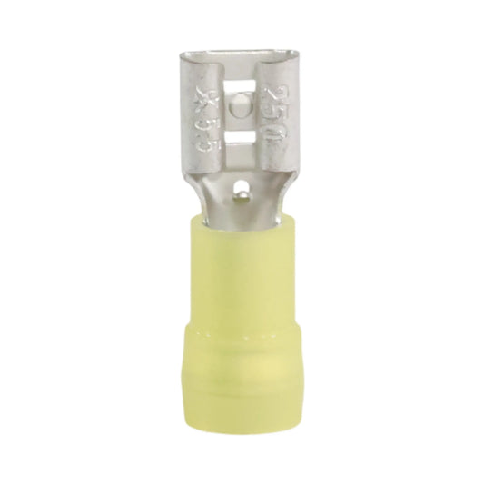 Yellow nylon female quick disconnect (100 pack) for caravan, rv, and campervan 12v wiring connections