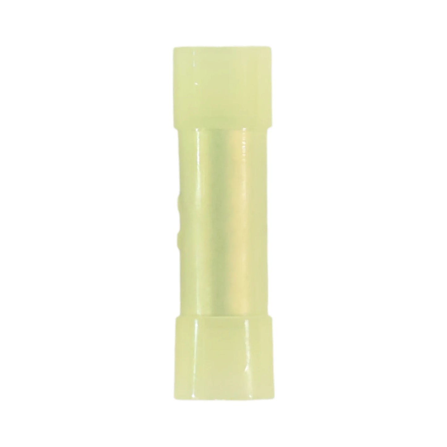 Yellow nylon insulated butt splice connector (100 pack) for caravan, rv, and campervan 12v wiring joins