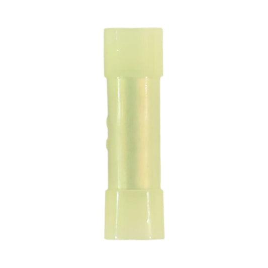 Yellow nylon insulated butt splice connector (100 pack) for caravan, rv, and campervan 12v wiring joins