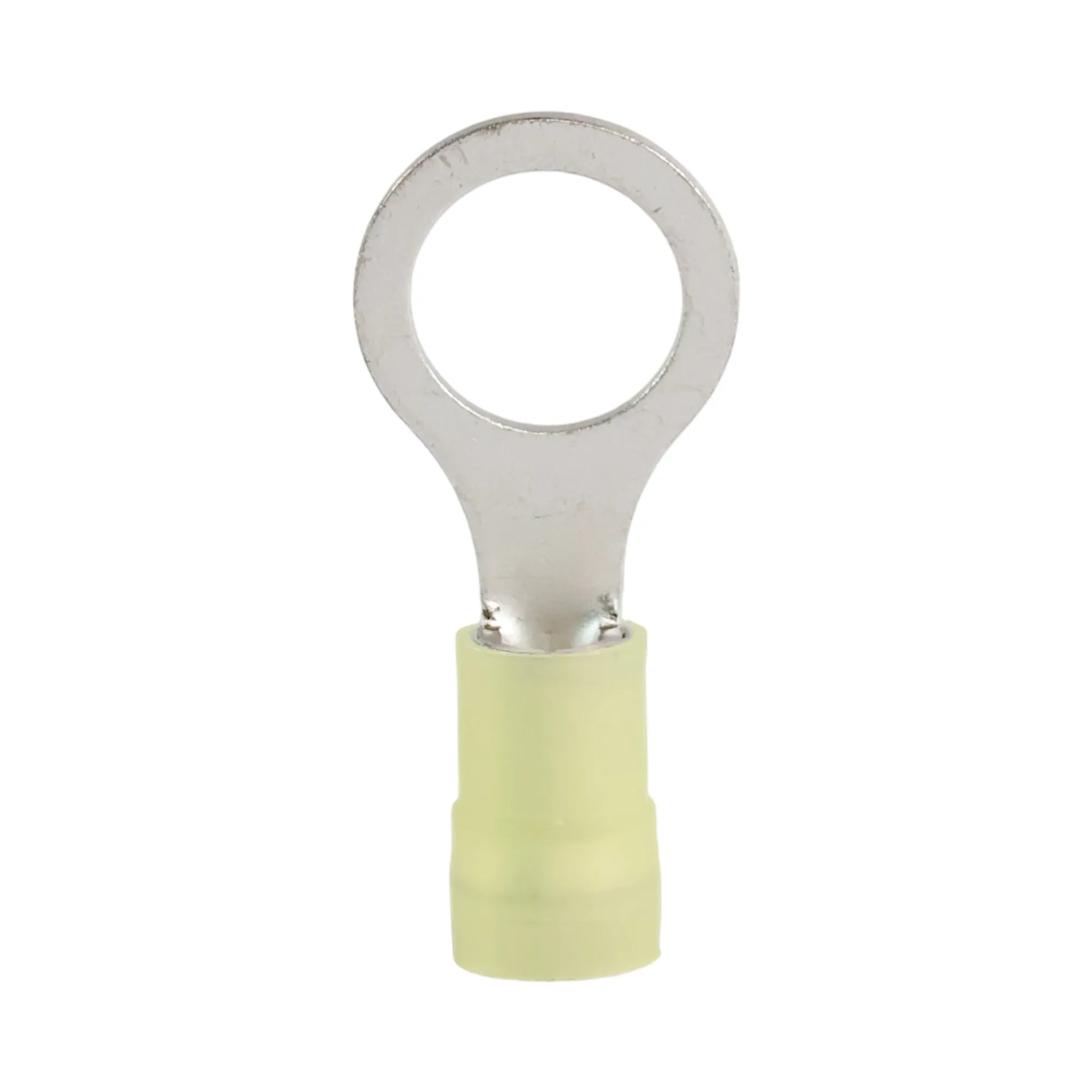 Yellow nylon insulated ring terminal M10 (100 pack) for caravan, rv, and campervan 12v wiring connections