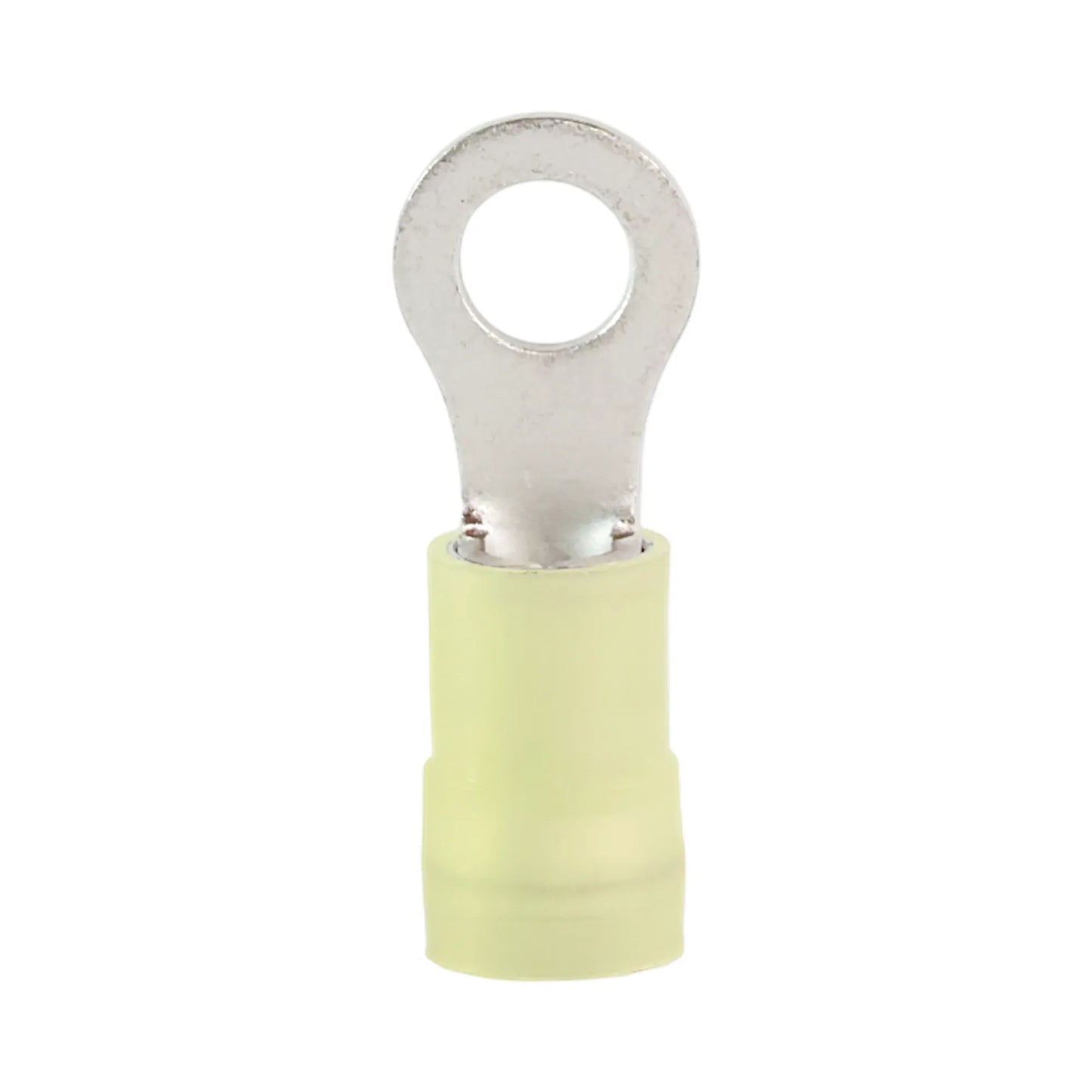 Yellow nylon insulated ring terminal M5 (100 pack) for caravan, rv, and campervan 12v wiring connections