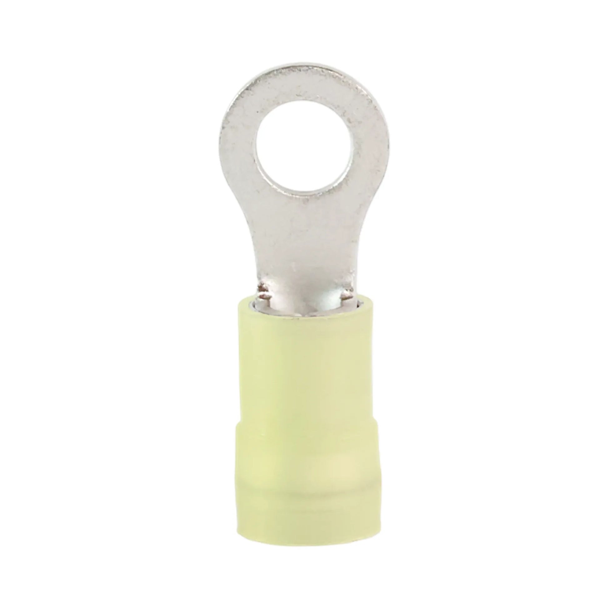 Yellow nylon insulated ring terminal M5 (100 pack) for caravan, rv, and campervan 12v wiring connections