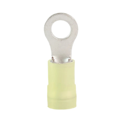 Yellow nylon insulated ring terminal M5 (100 pack) for caravan, rv, and campervan 12v wiring connections