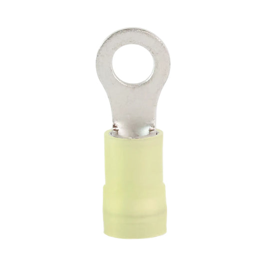 Yellow nylon insulated ring terminal M5 (100 pack) for caravan, rv, and campervan 12v wiring connections