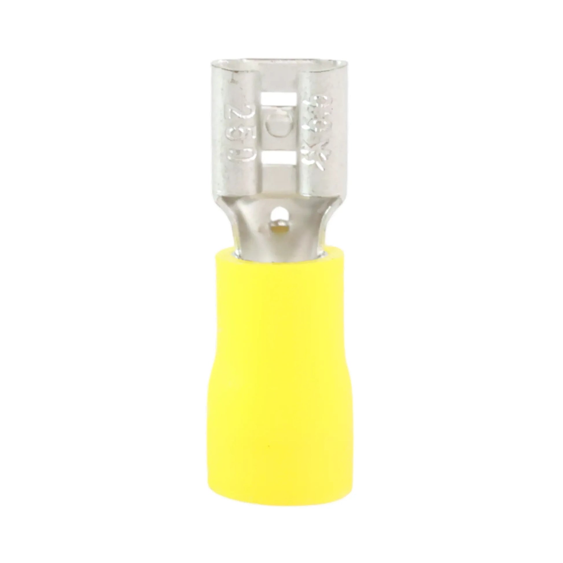 Yellow vinyl female quick disconnect (100 pack) for caravan, rv, and campervan 12v wiring connections