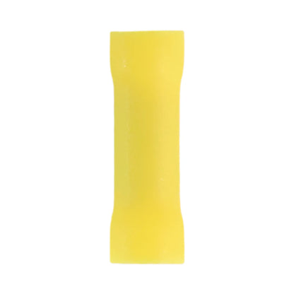 Yellow vinyl insulated butt splice connector (100 pack) for caravan, rv, and campervan 12v wiring joins