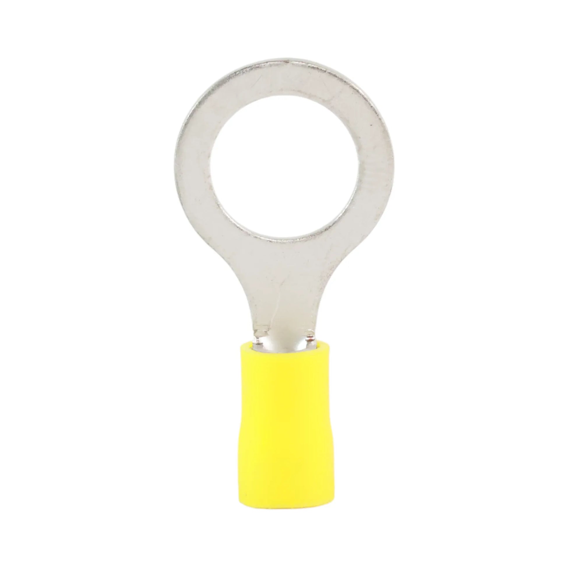 Yellow vinyl insulated ring terminal M12 for caravan, rv, and campervan 12v wiring connections
