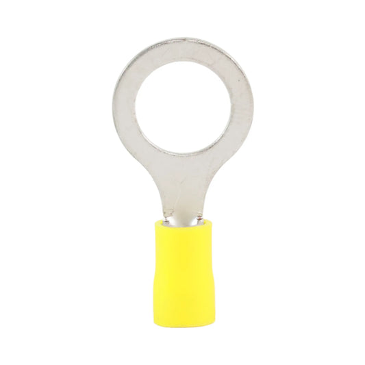 Yellow vinyl insulated ring terminal M12 for caravan, rv, and campervan 12v wiring connections
