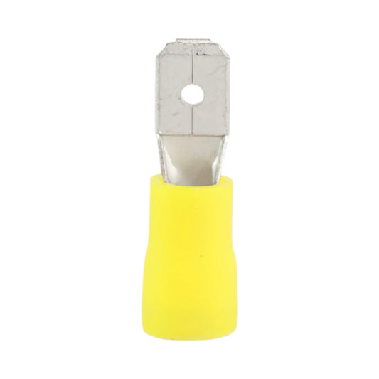 Yellow vinyl male quick disconnect (100 pack) for caravan, rv, and campervan 12v wiring connections